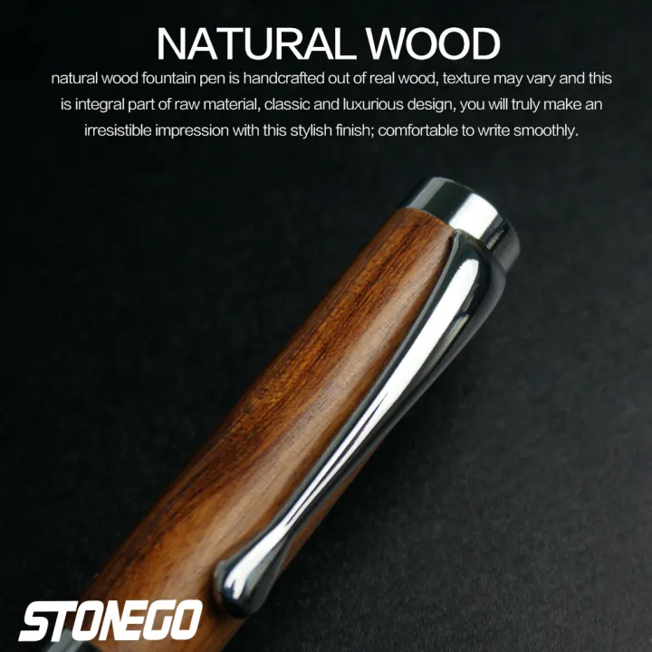 STONEGO%20Wooden%20Twist%20Ballpoint%20Pen,%20Retractable%20Roller%20Ball%20Pens%20Smooth%20Writing%20Signature%20Executive%20Business%20Ball%20Pen%20-%20Image%203