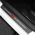 Toyota Corolla Cross Door Sill Leather Stickers Carbon Fiber Imported 4 Pcs Set Premium Quality. 