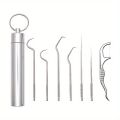 Replaceable Dental Floss Stainless Steel Y Shape Floss Holder Reusable Toothpick Portable Hilo Dental Floss Dental Teeth Sticks.
