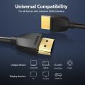 Vention 4K Slim HDMI-Compatible Cable for Mi Box PS4 1m 2m Gold Plated Port 4K 1080P 3D Cable 4K/60Hz HDMI-Compatible.