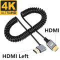 4K HDMI Spring Cable Male to Male Left Right Up Down Mini Micro HDMI Coiled Extension Flexible Spiral Cable Plug HDMI Cable.