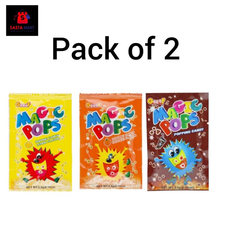 Pack Of 2 Magic Pop Candy Flavour Orange/Cola/Lemon 5.5 Gm