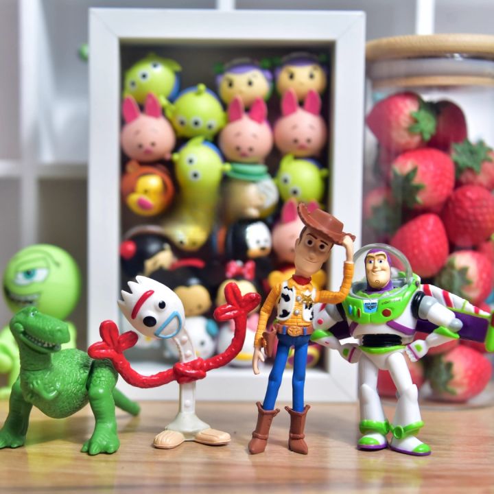 Disney Woody Buzz Lighty Forky Rex Action Figures Collection Mini Dolls Toys Model 