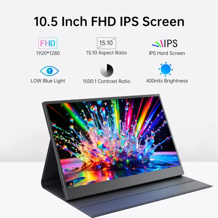 10.5''%20Mini%20Monitor%20Portable%20Screen%201920*1280P%2015:10%20100%25%20sRGB%20Secondary%20Monitor%20Display%20With%20Leather%20Case%20For%20Phone/PC/PS5/XBOX%20-%20Image%202