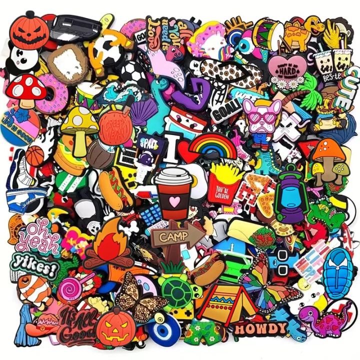 8/30/60/100/200/400pcs%20Random%20Series%20Shoe%20Charms%20Set%20For%20Clogs%20Bogg%20Bag%20Bubble%20Slides%20Sandals,%20PVC%20Shoe%20Decorations%20Beach%20Bag%20-%20Image%202