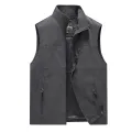 FGKKS Spring New Men Waistcoat Outdoor Leisure Solid Color Vest Young Middle-aged Photography Fishing Casual Vest Jacket Male. 
