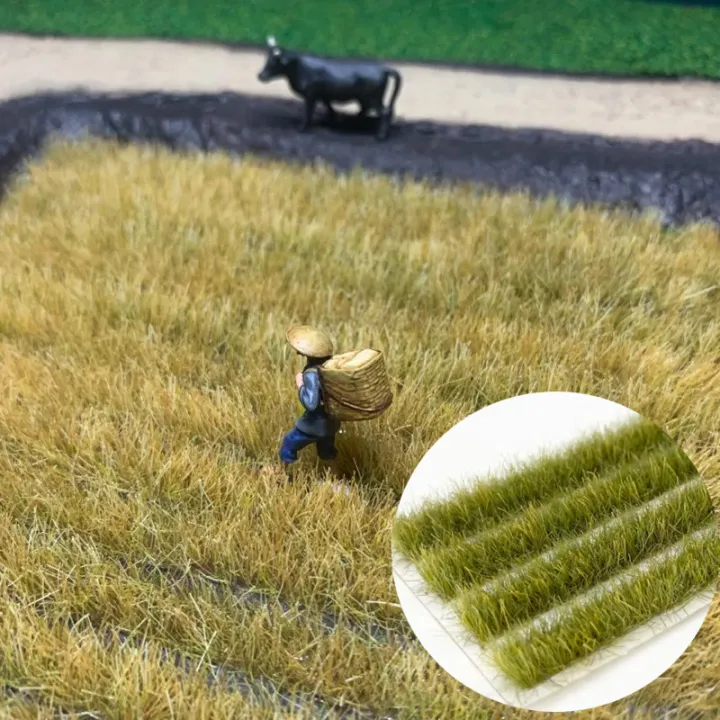N Scale Rice Field H 12mm Realistic Crops Strip Miniature Rice Field Diorama Grass Cluster ...