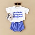 2024 Summer Girl Baby Clothes Set Newborn Baby Cotton Sun Flower Print T-shirt+Beach Shorts Toddler Boy Outfit Suit 0-3Y.