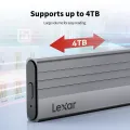 Lexar Hard Drive Enclosure E300 M.2 NVMe Type-C All Aluminium Solid State Mobile Hard Drive Case High Speed 10Gbps Transport. 