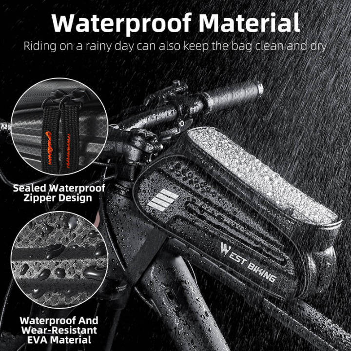 WEST%20BIKING%20Bicycle%20Bag%207.0%20Inch%20Bike%20Phone%20Touch%20Screen%20Bag%20EVA%20Hard%20Shell%20Water%20Repellent%20Front%20Frame%20Bags%20MTB%20Road%20Bike%20Bag%20-%20Image%202