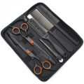 Hair Scissors 6" Japan Stainless Hairdressing Scissors Blue Hair Scissors Barber Shop Thinning Scissors Haircut Set Comb C1001.
