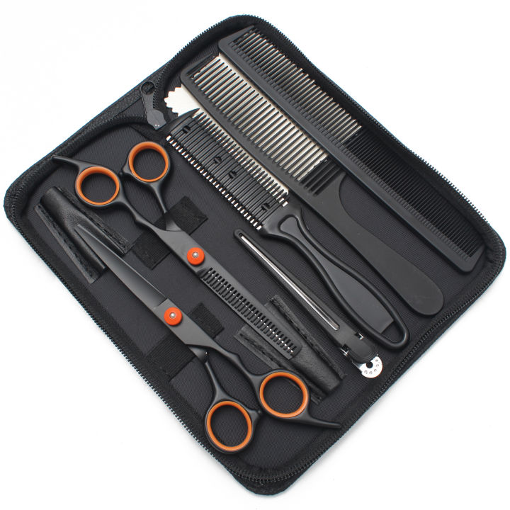 Hair%20Scissors%206"%20Japan%20Stainless%20Hairdressing%20Scissors%20Blue%20Hair%20Scissors%20Barber%20Shop%20Thinning%20Scissors%20Haircut%20Set%20Comb%20C1001%20-%20Image%202