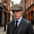 British Style Gentleman Golf Baseball Hat Wool Beret Cap Retro Newsboy Painters Plaid Check Printed Hat Waiter Cabbie Flat Visor. 