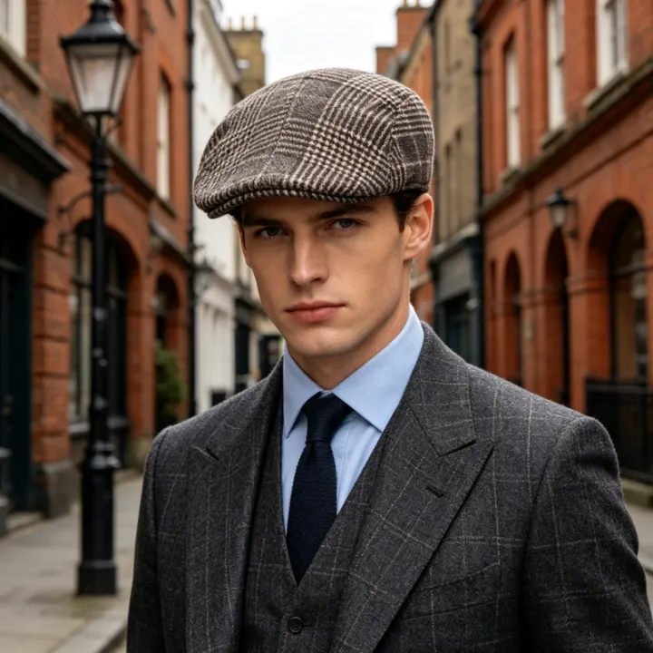 British%20Style%20Gentleman%20Golf%20Baseball%20Hat%20Wool%20Beret%20Cap%20Retro%20Newsboy%20Painters%20Plaid%20Check%20Printed%20Hat%20Waiter%20Cabbie%20Flat%20Visor%20-%20Image%203