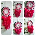 Red and White Mix Color Hand Made Dream Catcher. 