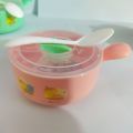 ModularTech kids bowl with cover and spoon, colorful high quality plastic bowl set with cartoon characters, bowl set with spoon for good food habits of your kids, healthy meal time bowl set for children. 