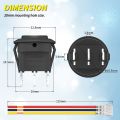 DaierTek 5PCS Round KCD1 Rocker Switch 12V 3 Pin 3 Position ON Off ON 10A/125V DC SPDT Circle Toggle Switch with Wires for Auto. 