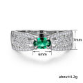 Huitan Fancy Leaf Band Oval Green Cubic Zirconia Wedding Rings for Women 2023 New Exquisite Finger Accessories Fashion Jewelry.