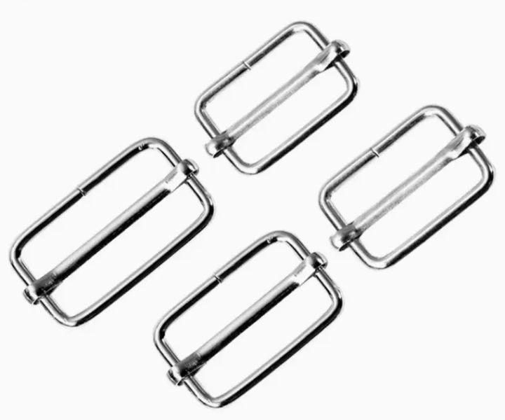 Metal Rectangle Adjuster Slides - Nickel-Plated Buckle for Belts and Bags, 15-Piece Set