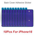 10Pcs Back Cover Adhesive Waterproof Seal Sticker for iPhone 14 15 16 Pro Max Plus Rear Side Seal Tape Glue Repair Sticker. 