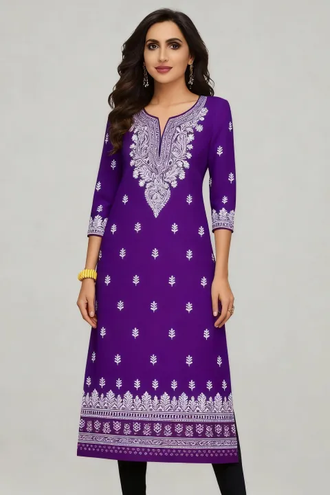 Muslim%202026%20Kurtta%20Women's%20Fashionable%20Comfortable%20Dress%20Straight%20Tube%20Abito%20Donna%20Musulmana%20Islamic%20National%20style%20Slit%20hem%20-%20Image%206