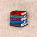 Bookworm's Delight Brooches For Women Books Enamel Pin Metal Badge Jewelry Clothing Backpack Accessories Reader Gifts.