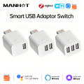 Work With Tuya WiFi/Zigbee Smart Micro 1 2 3 USB Adaptor Switch 5V Mini USB Power Adaptor Plug for Alexa Yandex Alice.