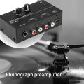 Phono Preamp pre Amp Preamplifier with Level Volume Control RCA Input Output 1/4" TRS Output Interfaces for LP Vinyl Turntable. 