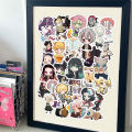 60pcs Cute Cartoon Anime Demon Slayer Anime Stickers Decoration Laptop Phone Suitcase Notebook Label Stationery Sticker. 