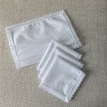 25CM/9.84IN, 6PCS Thin Pure Cotton Fabric Lace Handkerchief Wedding Decoration Home Ornament Bag Decoration Handkerchief Solid C.