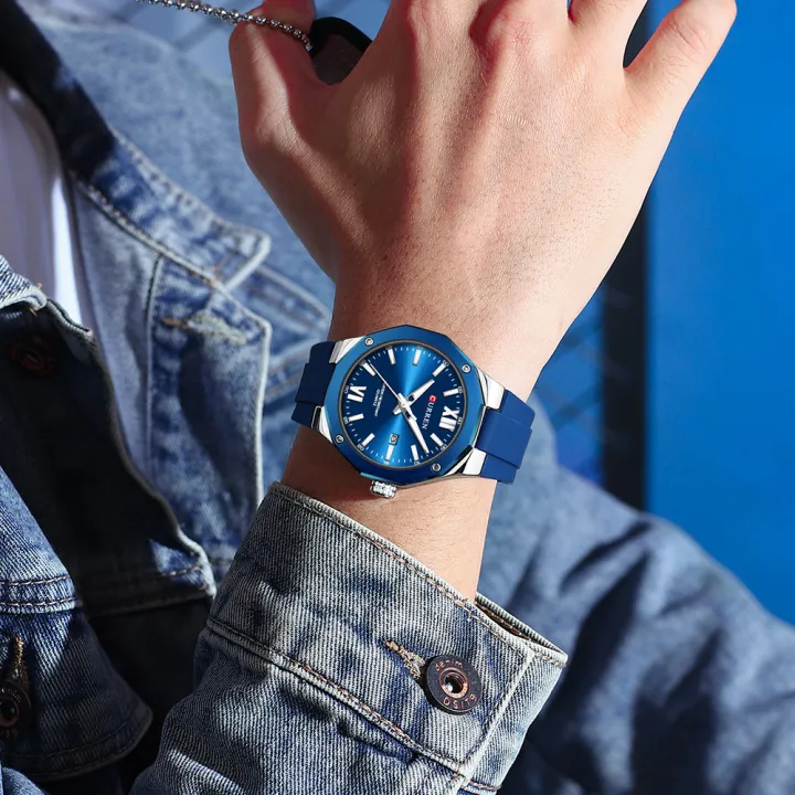 CURREN%20Simple%20Luxury%20Men's%20Watches%20New%20Business%20Quartz%20Wristwatch%20with%20Silicone%20Strap%20Luminous%20Hands%20Waterproof%20Clock%20-%20Image%203