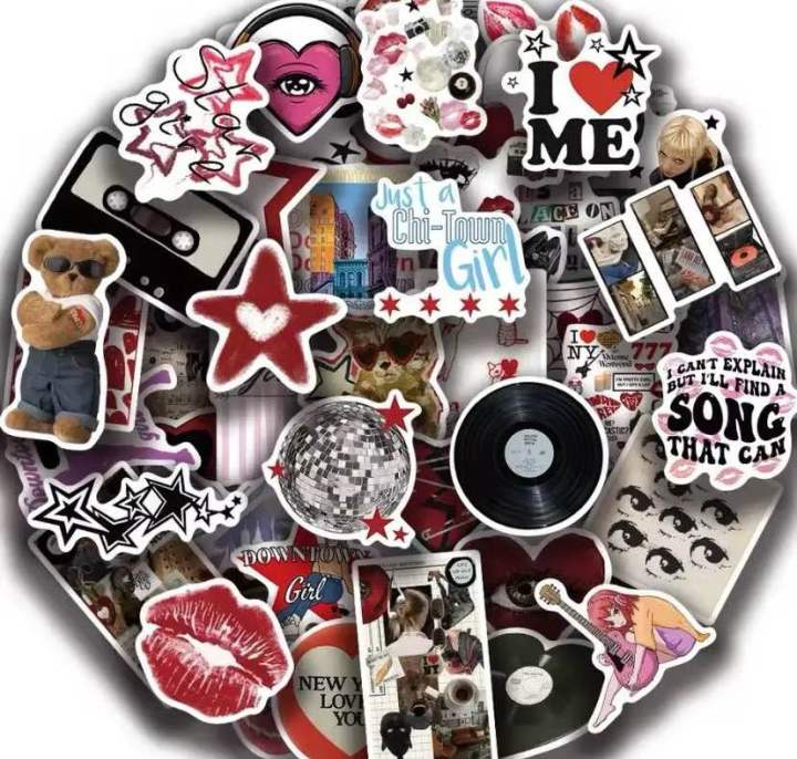 25pcs Downtown Y2K Girls Stickers Aesthetic  Phone Car Skateboard Laptop Sticker Decal Classic Kids Toy
