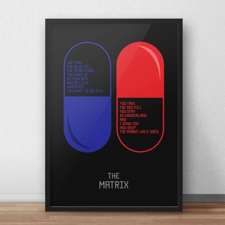 Classic Sci Fi Movie The Matrix Poster Wall Picture 90s Films Red Pill Blue Pill Sci Fi Film Canvas Art Prints Living Room Decor