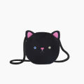 Cartoon Cute Cat Crossbody Bag Coin Wallet Boys and Girls Plush Material Mini Shoulder Bag. 