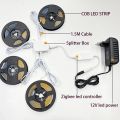 Tuya Wifi 12V Flexible COB LED Strip Lights With Microwave/Motion Sensor Switch Dimmable 1/2m Roll 320led/m Voice/APP Control. 