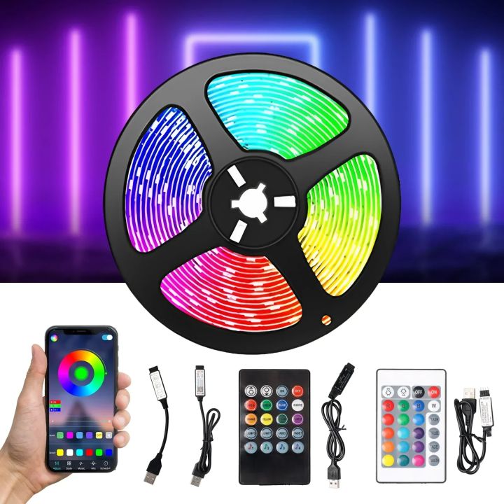 5V USB RGB Led Strip Light Bluetooth App Infrared Remote Control Led ...
