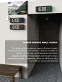 9“ Digital Wall Clock Large LED Screen Temperature Humidity Display Electronic Alarm Clock Home Decoration 12/24H Table Clock. 