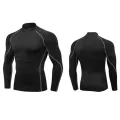 Men's Workout Compression Shirt Turtleneck Long Sleeve Rash Guard Gym Base Layer Athletic Undershirt Gear Sports Shirt. 
