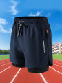 Summer Men Running Shorts Fitness Gym Training 2 in 1 Sports Shorts Quick Dry WorkoutJogging Double Deck Shorts. 