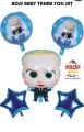 Boss Baby Theme Foil Balloons For Birthday Decorations 5 Pc Set Combo Includes 1 Boss Baby Foil Balloon, 2 Blue Star, 2 Round Printed Ballons For Kids Boys Birthday Decoration Items. 