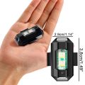 1Pc Universal Led Aircraft Strobe Lights Motorcycle Anti Collision Warning Light with USB Charging 7Colors Turn Signal Indicator. 