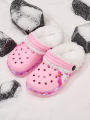 Autumn and winter fashion, casual and comfortable, men's and women's home with plush warm hole shoes.