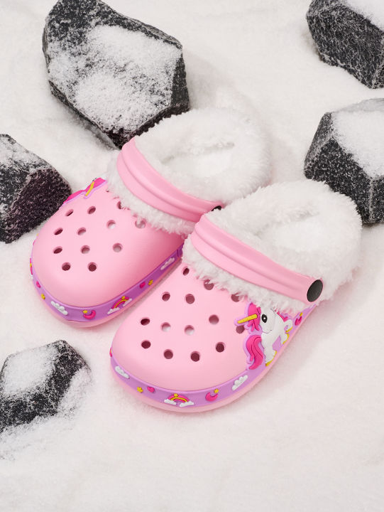 Autumn and winter fashion, casual and comfortable, men's and women's home with plush warm hole shoes