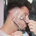 2pcs/set Beard Shaping Tool for Men – Multi-Line Beard Trimming Template with Built-in Comb, Beard Guide for Precise Shave Style.