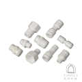 Water filter joints, straight joints, threaded joints in straight joints, DNT-PE.. 