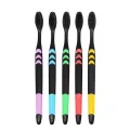 10 Pieces Packed Soft Bristle Bamboo Charcoal Black Hair Ultra-Fine Beauty Toothbrush Couple Suit Oral Cleaning Tools. 