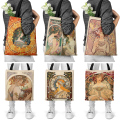 Mucha Series Digital Printed Canvas Bag Open Tote Bag Handbag Retro Canvas Shopping Bag. 