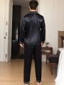 New Men Pajama Sets Sleepwear For Man Shirt Silk Long Sleeve Pyjama Male Sleeping Satin Home Night Wear Plus Size Loungewear. 