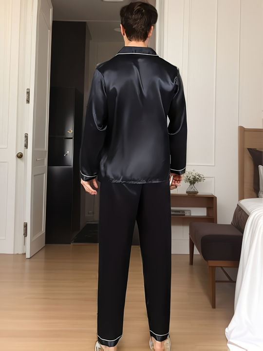 New%20Men%20Pajama%20Sets%20Sleepwear%20For%20Man%20Shirt%20Silk%20Long%20Sleeve%20Pyjama%20Male%20Sleeping%20Satin%20Home%20Night%20Wear%20Plus%20Size%20Loungewear%20-%20Image%205