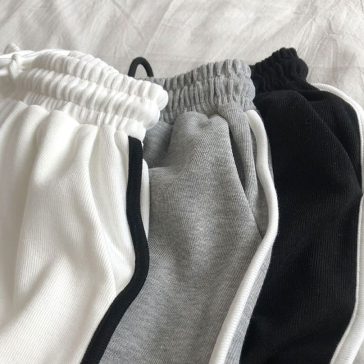 Women%20Striped%20Casual%20Shorts%20Korean%20Harajuku%20Loose%20All%20Match%20Sports%20Shorts%20Summer%20Fashion%20Simple%20Yoga%20Thin%20Mini%20Shorts%20Female%20-%20Image%203